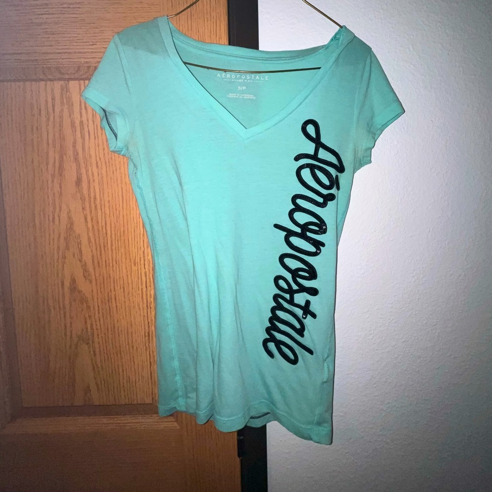 Aéropostale shirt, light blue, size small